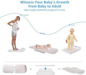 img 3 attached to Digital Baby, Pet, and Multi-Function Scale: Accurate Weight and Height Measurement for Toddler, Adult, Puppy, Cat, and Dog (Max: 220lbs), with ±10g Precision, KG/LB/OZ Units, and Blue Backlight