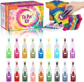 img 4 attached to Habool Tie Dye Kit: 36 Dye Packets, 18 Colors for Kids and Adults | Large Capacity Bottles (80ml/2.7oz) | All-in-1 DIY Fabric Dye for T-Shirts, Scarfs, Bags, Socks, Hats