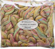 🌿 merino bamboo fiber blend: luxuriously soft combed top roving for spinning, felting, soap making, dryer balls & more! lily pond logo