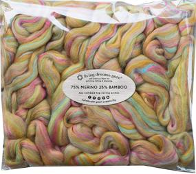 img 4 attached to 🌿 Merino Bamboo Fiber Blend: Luxuriously Soft Combed Top Roving for Spinning, Felting, Soap Making, Dryer Balls & More! Lily Pond