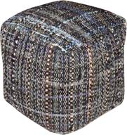 henrietta grey blue fabric pouf логотип