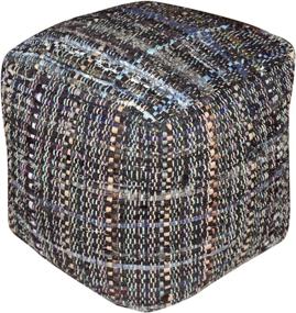 img 1 attached to Henrietta Grey Blue Fabric Pouf