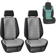 🚗 gray fh group pu faux leather luxury diamond design front set car seat protectors, airbag compatible, universal fit for cars, trucks & suvs with gift logo