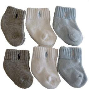 img 1 attached to Polo Ralph Lauren Baby Boy's 6-Pack Quarter Length Sport Socks with Grippers for Infants