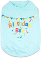 🎂 droolingdog small dog birthday shirts for boys - blue pet birthday clothes логотип