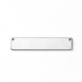 img 2 attached to 🔖 10 Count Stainless Steel Rectangle Bar Metal Stamping Blank Tag - 39mm x 8mm with Holes