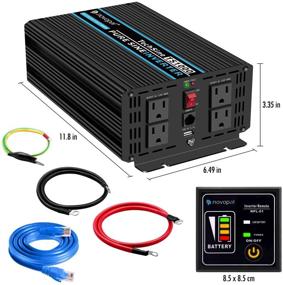 img 3 attached to 🔌 Novopal 1000W Pure Sine Wave Power Inverter, 12V DC to 110V/120V AC Converter with 4 AC Outlets, 1 USB Port, 16.4ft Remote Control, and Dual Cooling Fans - 5th Gen Upgrade