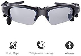 img 3 attached to 🕶️ Черные беспроводные солнцезащитные очки с Bluetooth и MP3 плеером, поляризационные линзы, стерео наушники V4.1 Hands-free для iPhone, Samsung, смартфона или ПК от Leaden Wireless.