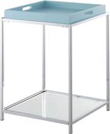 💚 convenience concepts palm beach sea foam end table: removable trays & shelf logo