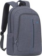 💻 рюкзак для ноутбука rivacase 7560: компактный, легкий и водонепроницаемый серого цвета для устройств диагональю 15.6 дюймов. логотип
