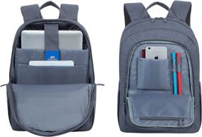 img 2 attached to 💻 Рюкзак для ноутбука Rivacase 7560: компактный, легкий и водонепроницаемый серого цвета для устройств диагональю 15.6 дюймов.