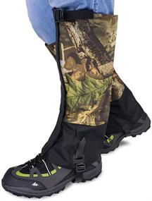 img 4 attached to Waterproof Leg Gaiters for Boots - Ideal for Hiking, Climbing, Hunting, and Snow Activities - High Leg Gaiters for Men and Women