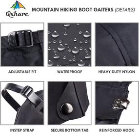 img 2 attached to Waterproof Leg Gaiters for Boots - Ideal for Hiking, Climbing, Hunting, and Snow Activities - High Leg Gaiters for Men and Women