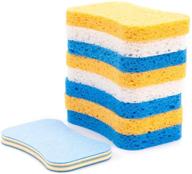 🌿 biodegradable pop & clean compressed household cleaning sponge, 4-3/4"x2-3/4"x5/8" - 8-pack logo