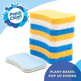 img 3 attached to 🌿 Biodegradable Pop & Clean Compressed Household Cleaning Sponge, 4-3/4"x2-3/4"x5/8" - 8-Pack