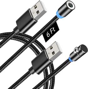 img 4 attached to 💡 Magnetic Charging Cable 2-Pack, 6ft - Terasako 3-in-1 Nylon Braided Cord for Mirco USB, Type C, and iProduct Devices (Magnetic Connector Not Included)