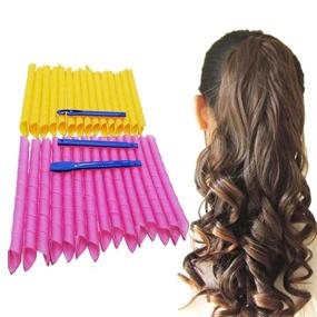 img 4 attached to 💆 Orgrimmar Magic Hair Curlers: Ultimate DIY No Heat Styling Kit for Extra Long Hair (55 cm/21.65 inch, 30 Curlers)