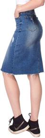 img 1 attached to FashionMille Casual Distress Washed Skirt FWS1116 MEDIUM S Women's Clothing