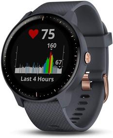 img 2 attached to Обновленный Garmin Vivoactive 3 Music, Гранитно-синий с розовым золотом - мировая версия с функцией хранения музыки, встроенными спортивными приложениями, автоматической синхронизацией и поддержкой Spotify.