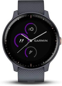 img 1 attached to Обновленный Garmin Vivoactive 3 Music, Гранитно-синий с розовым золотом - мировая версия с функцией хранения музыки, встроенными спортивными приложениями, автоматической синхронизацией и поддержкой Spotify.