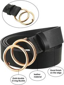 img 2 attached to 👗 Stylish Double Buckle Leather Women's Accessories and Belts for Fashionable Ladies
