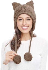 img 2 attached to 🐱 Warm & Adorable: Bellady Winter Cute Cat Ears Knit Hat with Ear Flap - Perfect Ear Flap Crochet Beanie