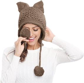 img 3 attached to 🐱 Warm & Adorable: Bellady Winter Cute Cat Ears Knit Hat with Ear Flap - Perfect Ear Flap Crochet Beanie