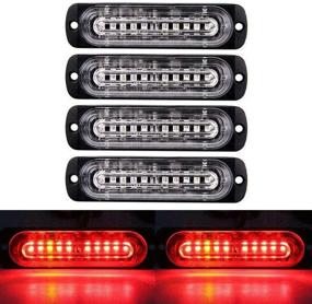 img 4 attached to XT AUTO LED Strobe Warning Light 4.4-inch Ultra Thin Slim 10 LED Light Head - Reliable Emergency Hazard Beacon Caution Flashing Police Lights for Truck Car Pickup Vehicle - Red 4-Pack