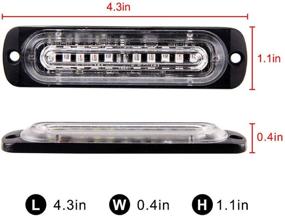 img 1 attached to XT AUTO LED Strobe Warning Light 4.4-inch Ultra Thin Slim 10 LED Light Head - Reliable Emergency Hazard Beacon Caution Flashing Police Lights for Truck Car Pickup Vehicle - Red 4-Pack