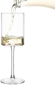 img 2 attached to 🍷 Premium Crystal Square Wine Glass Set of 4 - Hand Blown Large Red or White Wine Glasses, 15oz, Perfect for Weddings, Anniversaries, Christmas - Ideal for Men and Women