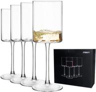 🍷 premium crystal square wine glass set of 4 - hand blown large red or white wine glasses, 15oz, perfect for weddings, anniversaries, christmas - ideal for men and women logo