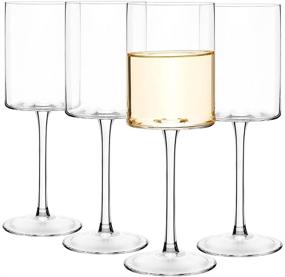 img 3 attached to 🍷 Premium Crystal Square Wine Glass Set of 4 - Hand Blown Large Red or White Wine Glasses, 15oz, Perfect for Weddings, Anniversaries, Christmas - Ideal for Men and Women