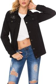 img 2 attached to Vosujotis Women Jackets Sleeve Button Women's Clothing