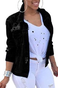 img 4 attached to Vosujotis Women Jackets Sleeve Button Women's Clothing