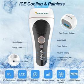 img 3 attached to 🔥 AOHEKANG At-Home IPL Laser Hair Removal Device ICE - Permanent & Painless Hair Remover for Women - Upgraded 999,999 Flashes - Effective for Facial, Armpits, Bikini & Legs