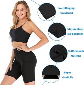 img 3 attached to 🩳 Comfortable FULLSOFT 3 Pack Biker Shorts for Women - Perfect for Summer Workout, Running, Yoga - Available in Regular and Plus Sizes!