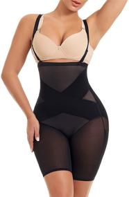 img 4 attached to 🩲 High-Waisted Body Shaper Thigh Slimmer Shorts with Tummy Control - Women's Shapewear