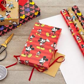 img 3 attached to 🎁 Бумага для упаковки Hallmark Disney с изображением Микки Мауса и линиями для резки - 3 упаковки (60 кв. фт. общего объема): Идеально подходит для дней рождения, Рождества, Хануки, вечеринок для малышей и многого другого!