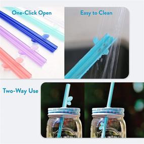 img 3 attached to WonderSip One Click Reusable Drinking Straw Household Supplies for Paper & Plastic