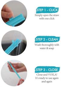 img 2 attached to WonderSip One Click Reusable Drinking Straw Household Supplies for Paper & Plastic
