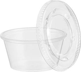 img 2 attached to 🥤 500-Pack of 2-Ounce Translucent Polar Ice Disposable Plastic Glasses with Lids