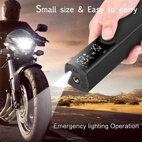 img 2 attached to 🚴 Digital LCD Portable Air Compressor Inflator with LED Light - Handheld Tire Pump for Bicycles, Motorcycles, Sports Ball, and More