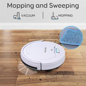 img 3 attached to 🤖 Pure Clean Automatic Robot Vacuum Cleaner: Lithium Battery 90 Min Run Time, Self Path Navigation, Self Detects Stairs, Pet Hair & Allergies - Robotic Home Cleaning for Carpet, Hardwood & Tile Floor