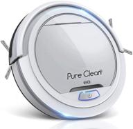 🤖 pure clean automatic robot vacuum cleaner: lithium battery 90 min run time, self path navigation, self detects stairs, pet hair & allergies - robotic home cleaning for carpet, hardwood & tile floor logo