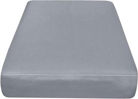 img 2 attached to 🛏️ Soft and Comfortable Jersey Knit Fitted Cot Sheet - Perfect for Bunk Beds, Camping, RVs, Folding Beds - Ideal for Boys & Girls - 75" x 33" with 8" Pocket - Grey, 1 Pack