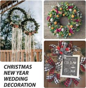 img 1 attached to 🎄 4 Pack Wire Wreath Frame 12 Inch Metal Form with Hooks and Burlap - Perfect for Christmas, New Year, Valentine's, and Wedding Decorations