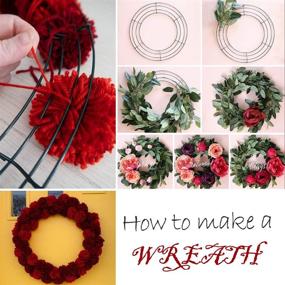 img 3 attached to 🎄 4 Pack Wire Wreath Frame 12 Inch Metal Form with Hooks and Burlap - Perfect for Christmas, New Year, Valentine's, and Wedding Decorations