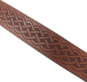 img 2 attached to Celtic Pattern Embossed Black Leather Men's Accessories for S-size