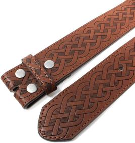 img 3 attached to Celtic Pattern Embossed Black Leather Men's Accessories for S-size