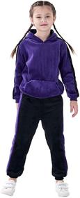 img 3 attached to Active Girls' Velour Tracksuit Jogging Sweatsuits - Clothing for Girls